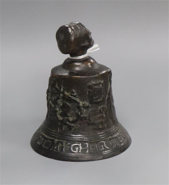 A 19th century copy of a bronze Italian Renaissance bell